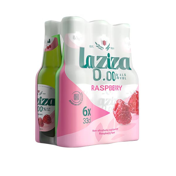 LAZIZA RASBERRY– NON-ALCOHOLIC MALT DRINK – 6 PACK