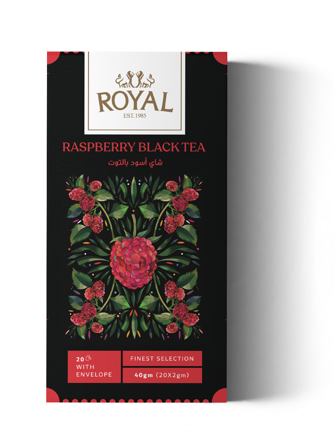 ROYAL BLACK TEA RASPERRY 20 TEA BAGS