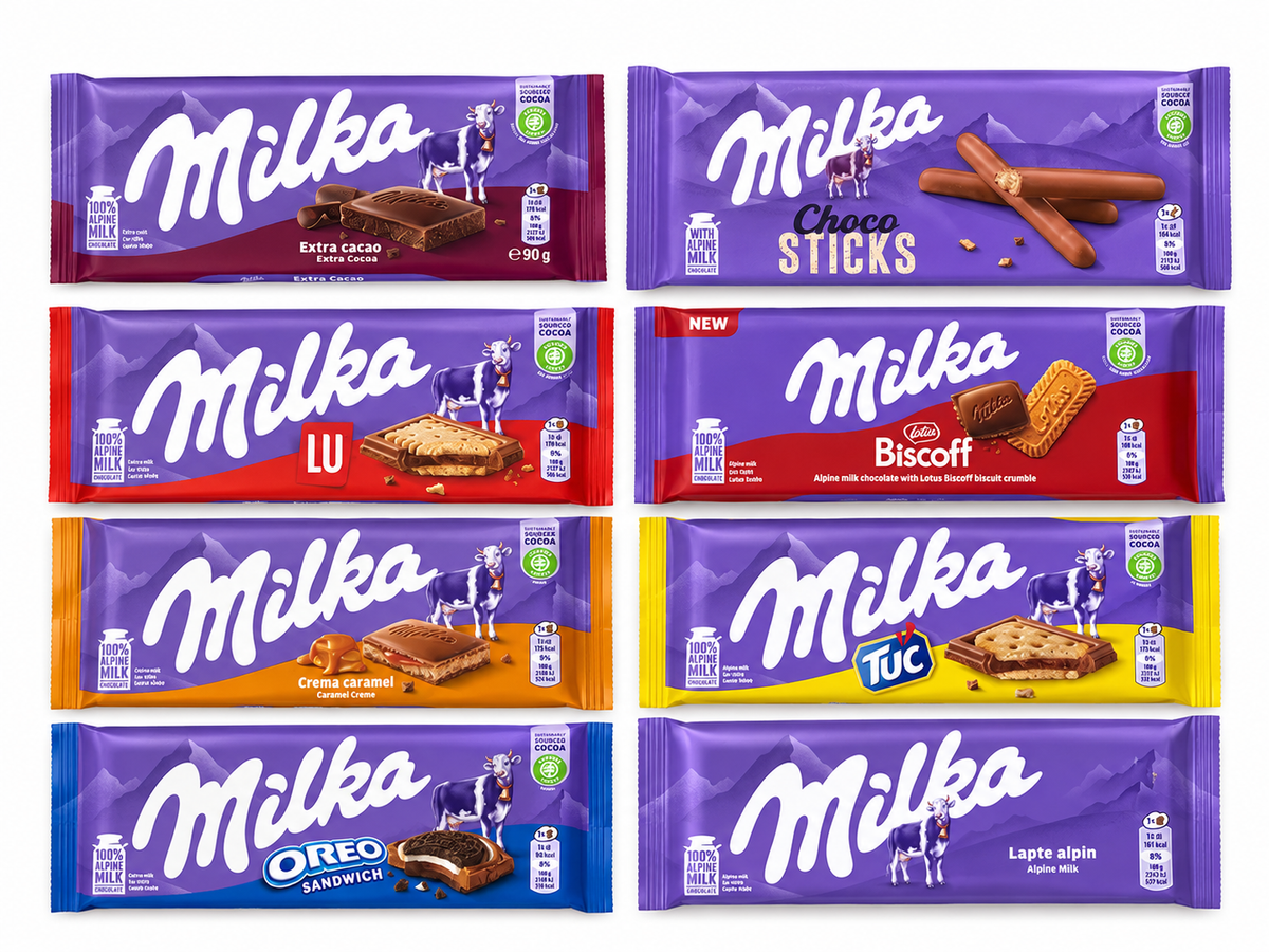 MILKA EUROPEAN CHOCOLATE VARIETY PACK - 8 PACK