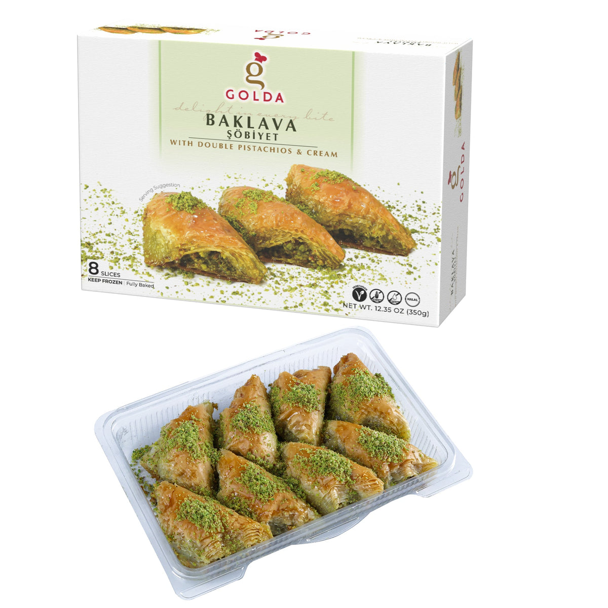 GOLDA SOBIYET BAKLAVA DOUBLE PISTACHIO & CREAM – 350G