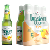 LAZIZA PEACH – NON-ALCOHOLIC MALT DRINK – 6 PACK