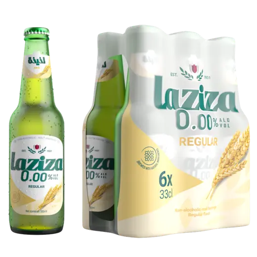 LAZIZA REGULAR – NON-ALCOHOLIC MALT DRINK – 6 PACK