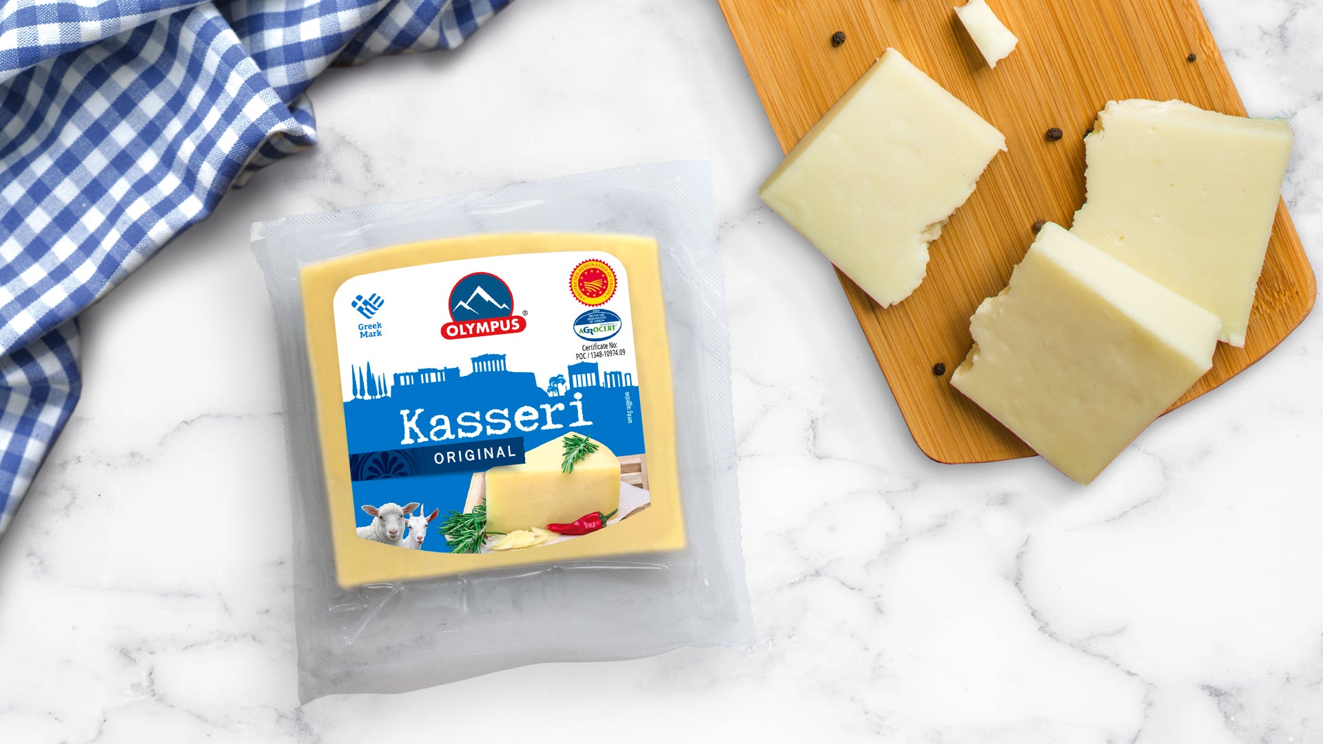OLYMPUS KASSERI ORIGINAL GREEK SHEEP & GOAT CHEESE-170G