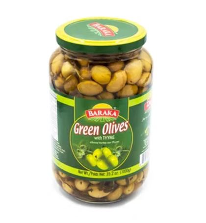 BARAKA GREEN OLIVES WITH THYME -1000G