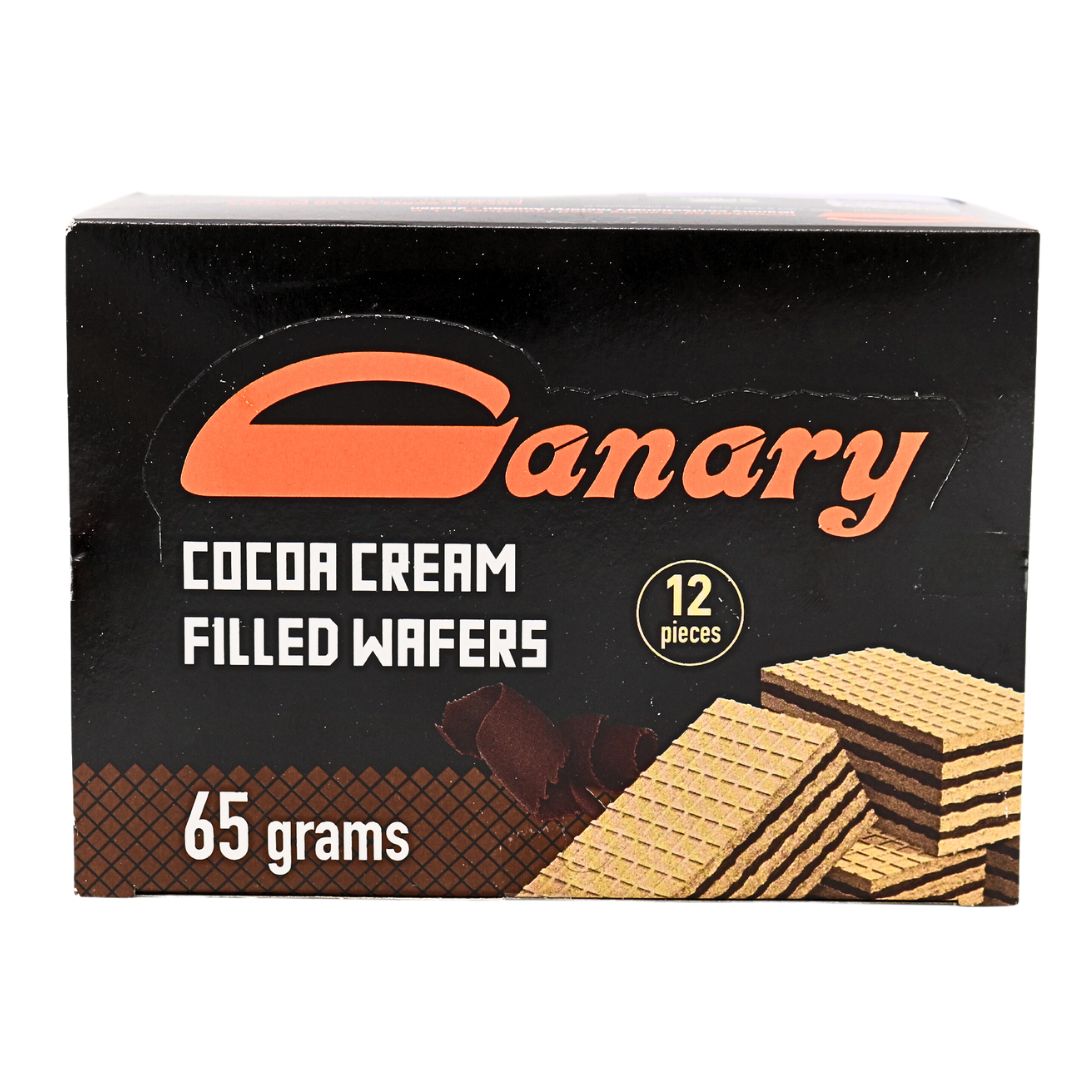 CANARY COCOA CREAM FILLED WAFERS - 65G (12PACK)