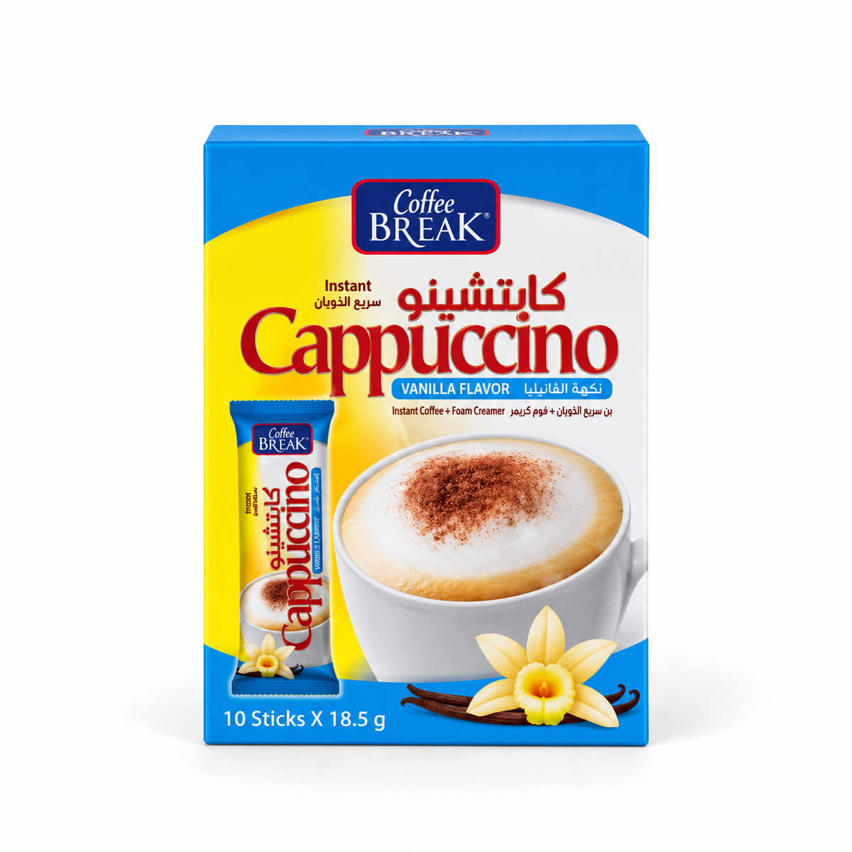 COFFEE BREAK INSTANT VANILLA CAPPUCCINO – 18.5G × 10 STICKS