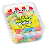 SWEETS THROUGH THE AGES GUMMY WORMS SOUR NEON 10OZ (285G)