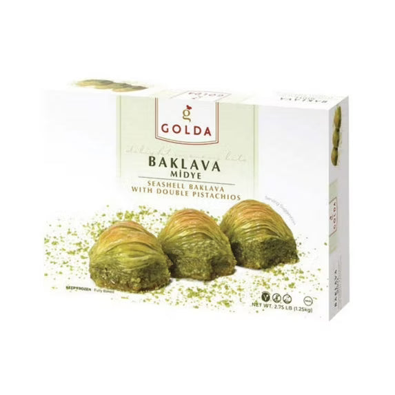 GOLDA MIDYE BAKLAVA DOUBLE PISTACHIO 9 SLICES 350G