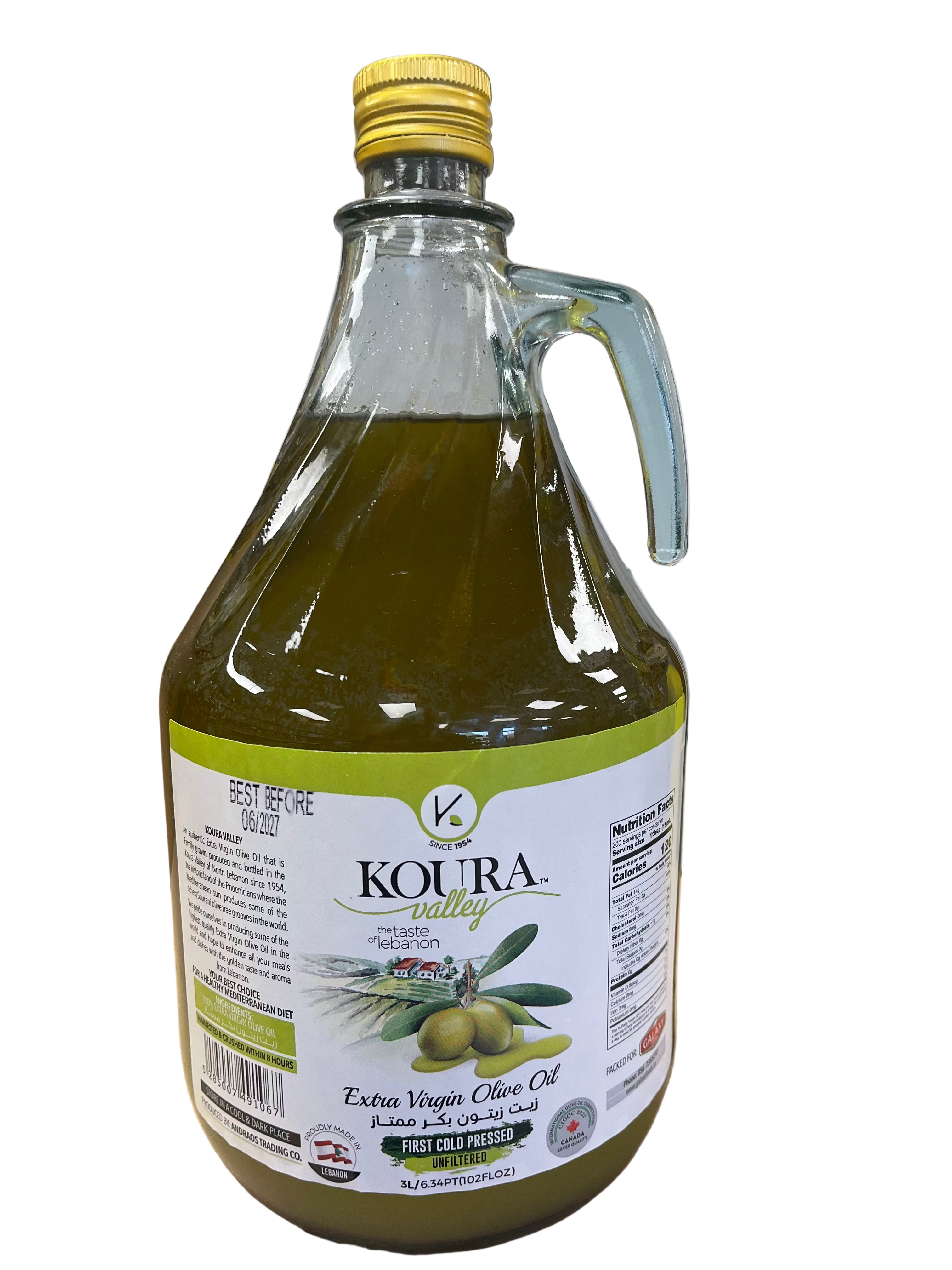 KOURA VALLEY EXTRA  VIRGIN OLIVE OIL 3L