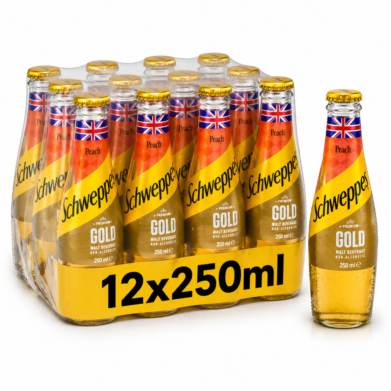 SCHWEPPES GOLD PEACH 250ML 12 PACK