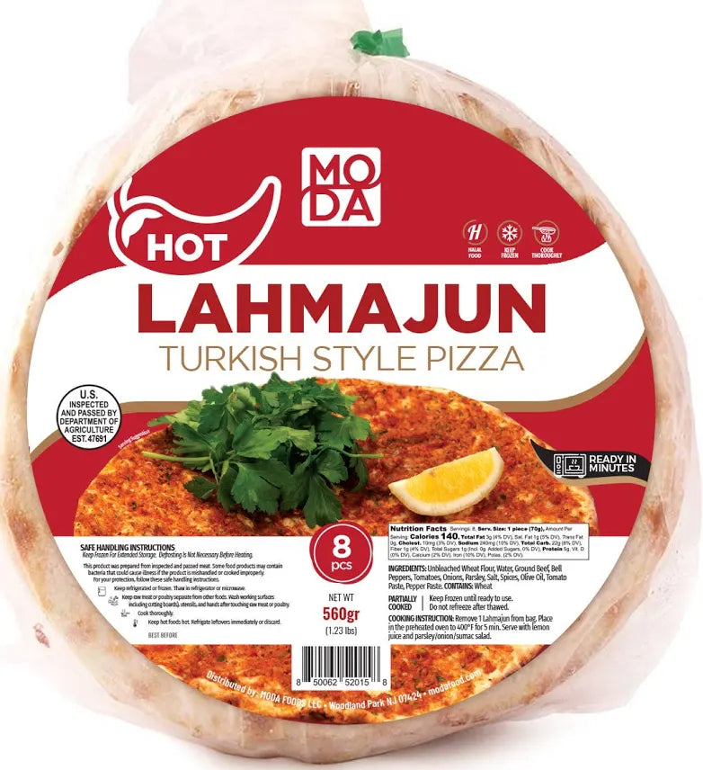 MODA LAHMAJUN TURKISH STYLE PIZZA – SPICY (8 PCS) – 560G