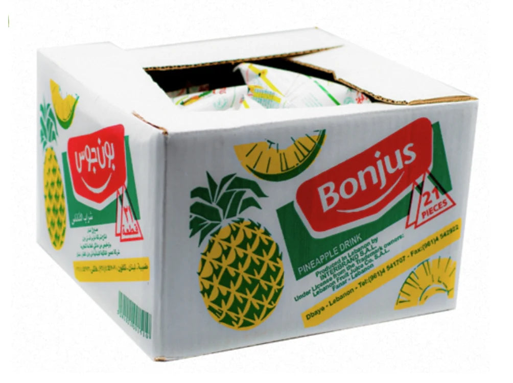 BONJUS PINEAPPLE JUICE DRINK – 6 FL OZ EACH, 21 PACK