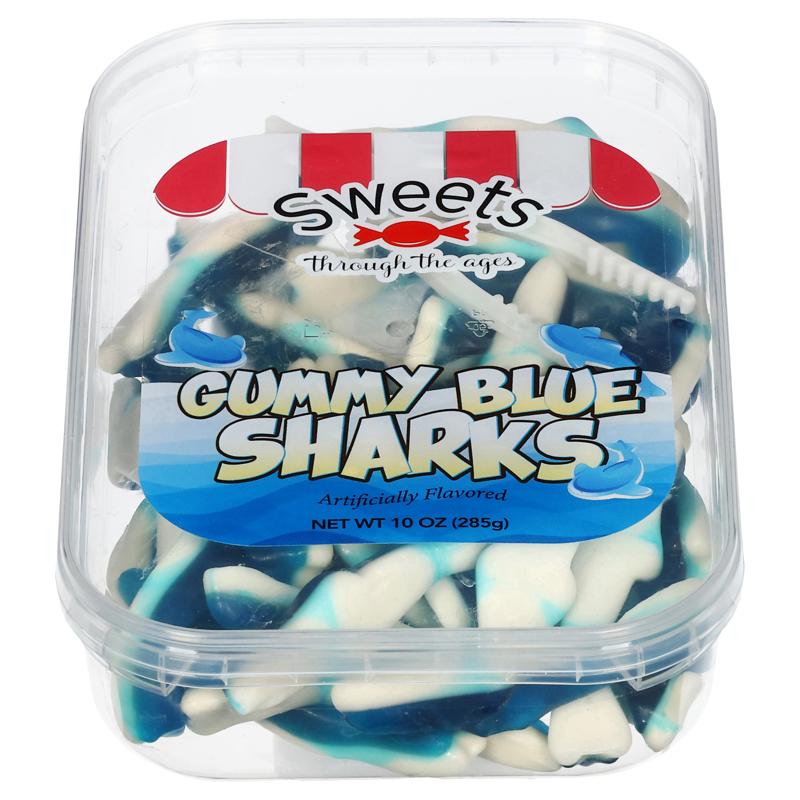 SWEETS THROUGH THE AGES GUMMY BLUE SHARKS 10OZ (285G)