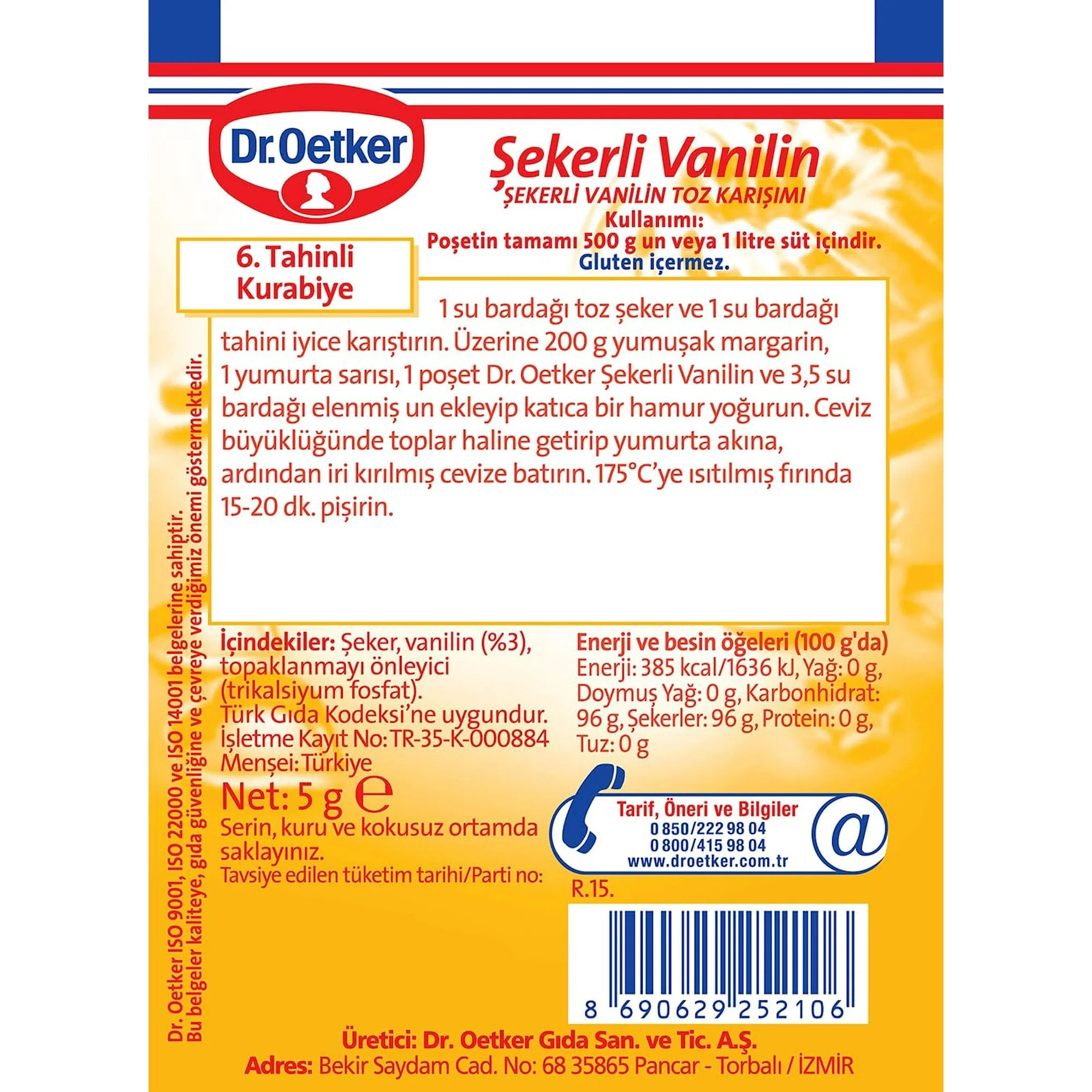 DR OETKER SEKERLI VANILIIN 5G 5PACK