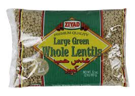 ZIYAD LARGE GREEN WHOLE LENTILS -2LB (907G)