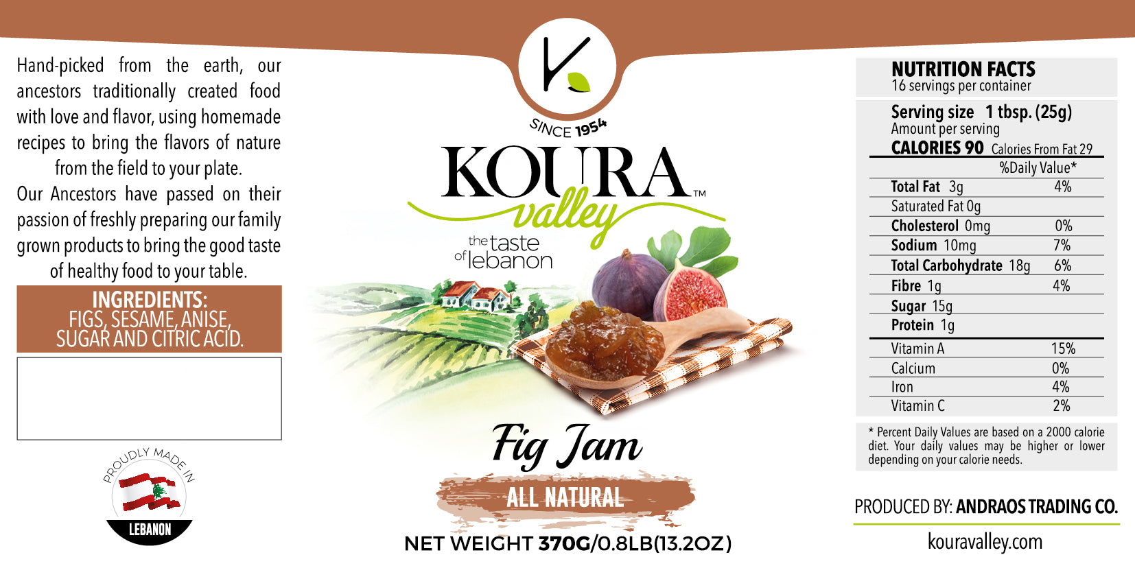 KOURA FIG JAM WHOLE 800G