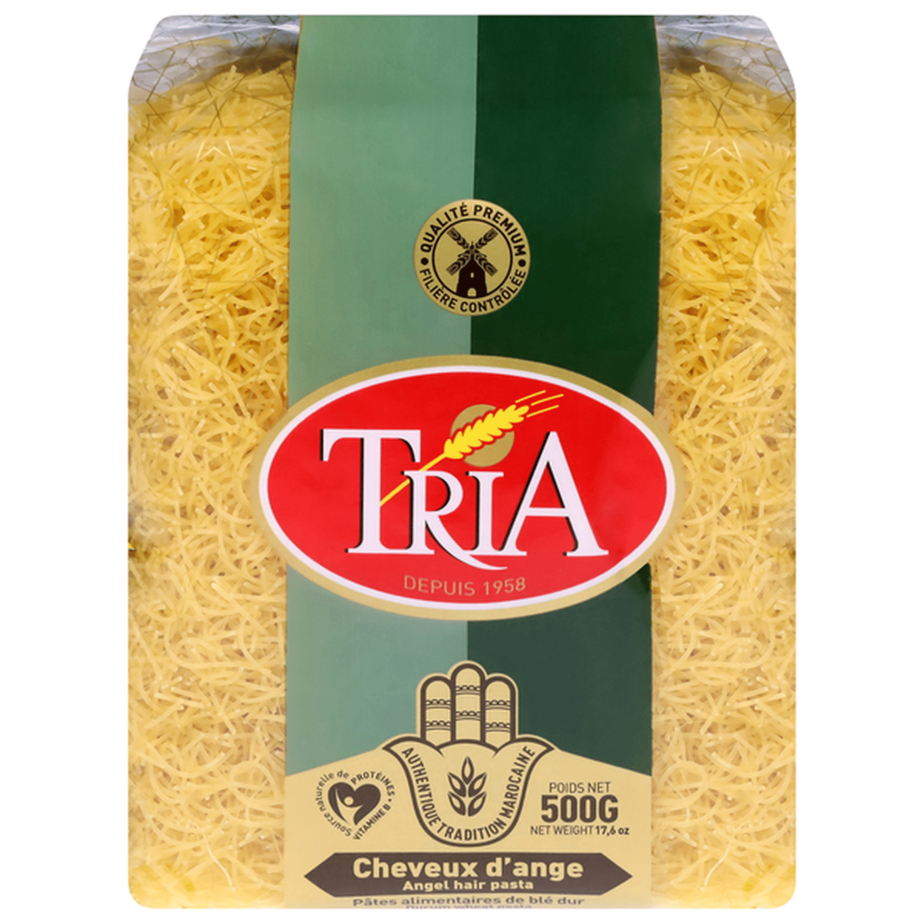TRIA ANGEL HAIR PASTA (CHEVEUX D’ANGE) 500G (17.6 OZ)