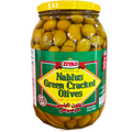 ZiyadNablus green cracked olives 48oz