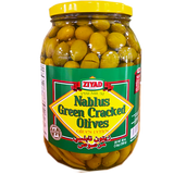 ZiyadNablus green cracked olives 48oz
